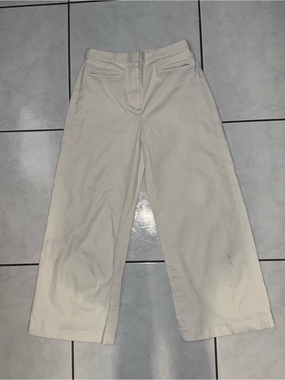 Alexander Wang Wide Leg Cream Trousers